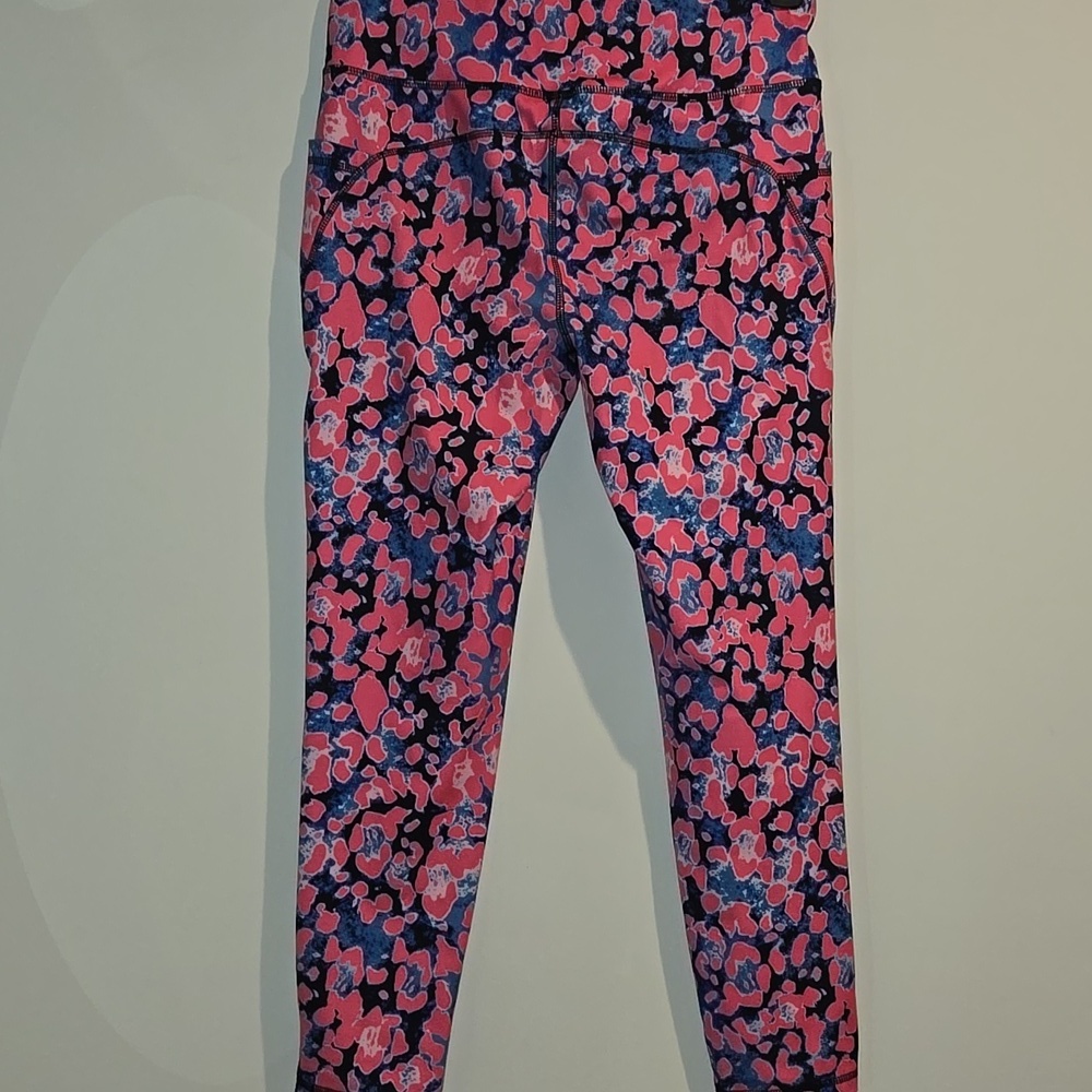 Live Well pink blue black leggings. Size medium. - Picture 5 of 7